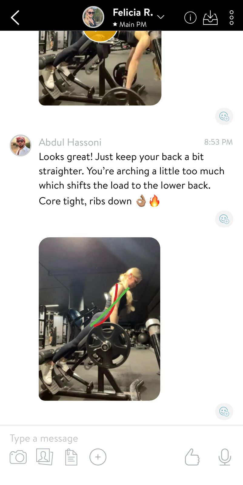 Technique feedback from Abdul in the app chat
